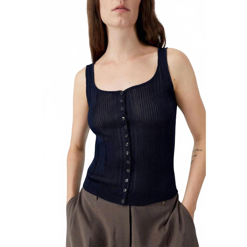 NEW CORDERA ribbed tank top in navy